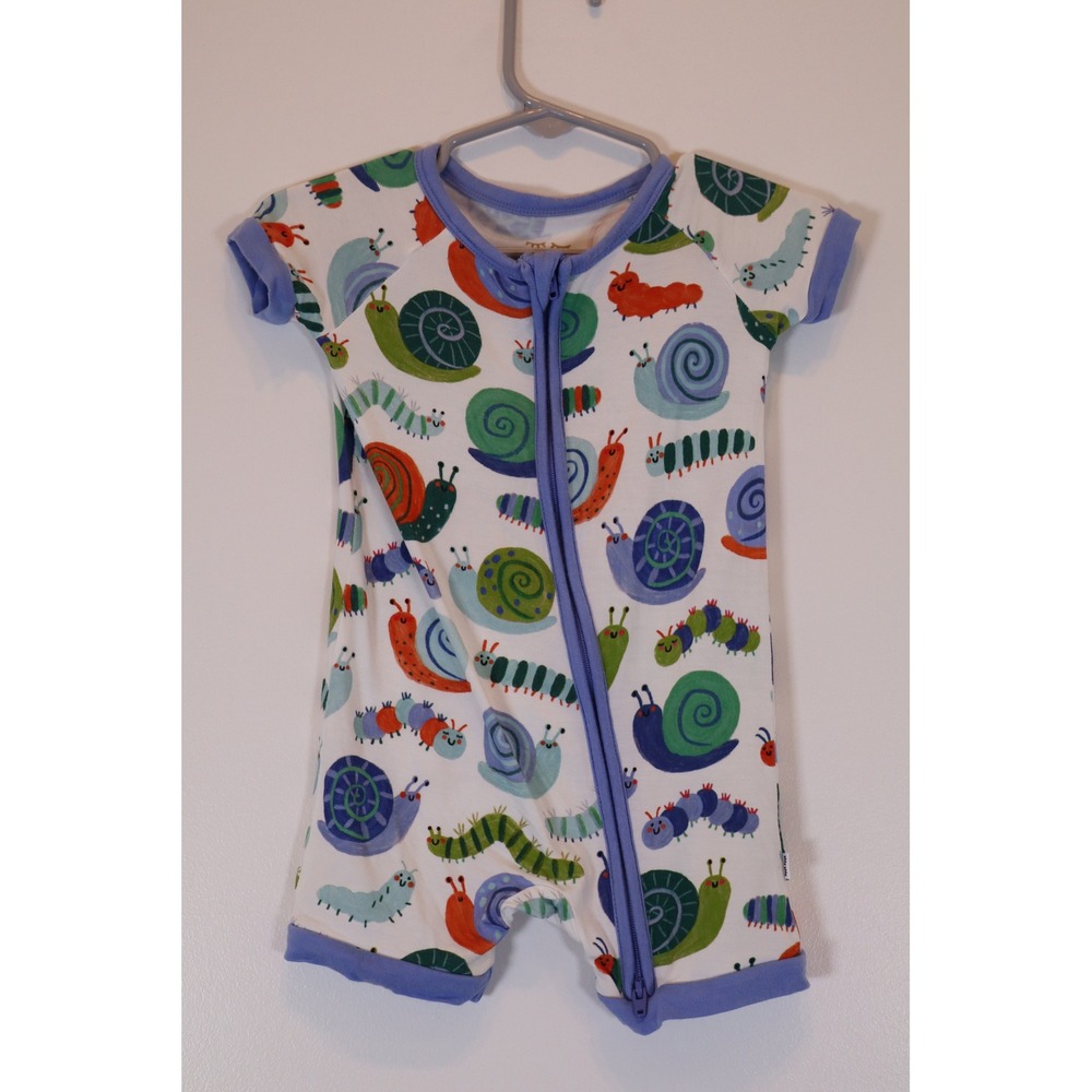 Little Sleepies Inchin' Along Shorty Zippy Romper Kids 6-12 Months